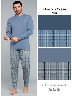 Men&#39;s calibrated pajamas in warm cotton jersey Karelpiu&#39; KF3127 