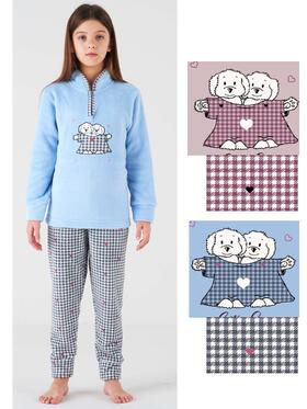 Warm coral fleece pajamas for girls Karelpiu&#39; KF5254 