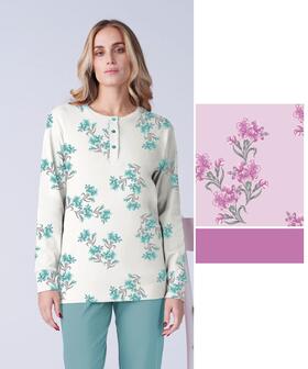 Pigiama donna in jersey di cotone caldo Karelpiu&#39; KF9000 