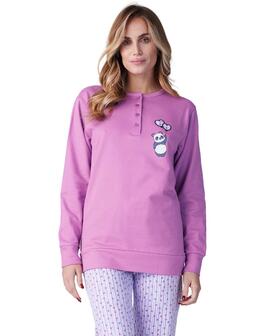 Pigiama donna in jersey di cotone caldo Karelpiu&#39; KF9068 