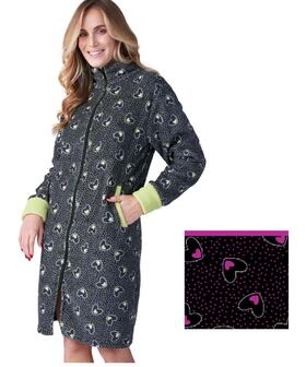 Vestaglia donna con zip in caldo pile coral Karelpiu' KF9240 