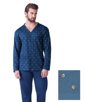 Pigiama uomo aperto in jersey di cotone caldo Karelpiu&#39; KF9302 