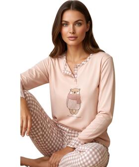 Pigiama donna in jersey di cotone caldo Karelpiu' KI1080 