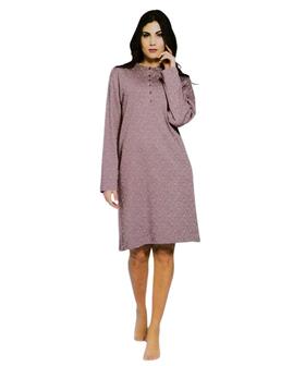Camicia da notte donna calibrata in jersey di cotone caldo Karelpiu&#39; KI9097 
