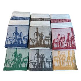 SET OF 6 COTTON KITCHEN TOWELS WITH HONEYCOMB KRISTY KUVEE HOME 