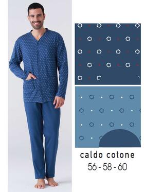 Men&#39;s calibrated open pajamas in warm cotton jersey Karelpiu&#39; KY7103 