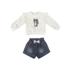 COMPLETO BAMBINA FELPA E SHORT LOLETA LB33042 