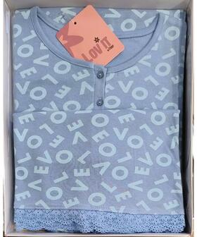 Pigiama donna in jersey di cotone caldo Lov It LOW149 