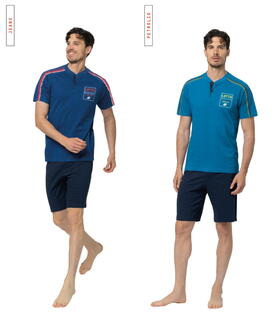 Pigiama uomo corto in jersey di cotone Lotto LP1234 