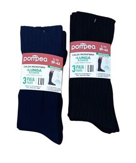 POMPEA 510096 LANGE GERIPPTE MIKROFASER-SOCKEN FÜR HERREN (3 PAAR) 