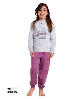 Pigiama da bambina in CALDO cotone Martellina M2008 