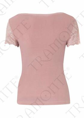 women'sunder jacket T-SHIRT in micro modal and Tramonte lace M.718 
