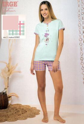 Pigiama donna a manica corta in cotone Irge MIC2337 