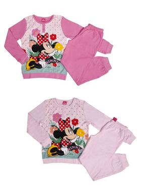 Pigiama da bambina in jersey di CALDO cotone Disney Minnie MIN1509 