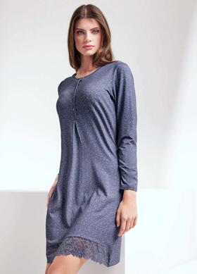 Camicia da notte donna in viscosa mini-pois Lormar Miss MIS632066 