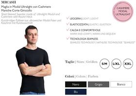 Maglia uomo girocollo a manica corta in cashmere ultralight Prisco Mr Cash 