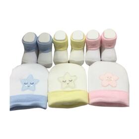 MAFER WSE8794 COTTON NEWBORN CAP+SHOE SET 