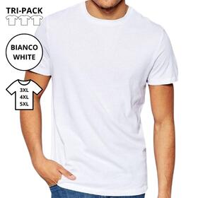 T-shirt unisexe GRANDE TAILLE en jersey de coton Map 3001 Blanc TRI-PACK 