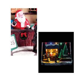 VILLAGGIO BANCHETTO NATALE CON LUCI LED MULTICOLORE 