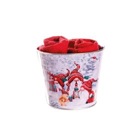 SET 3 LAVETTE NATALE WONDERLAND IN CONTENITORE LATTA 