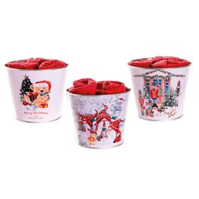 SET 3 LAVETTE NATALE WONDERLAND IN CONTENITORE LATTA 