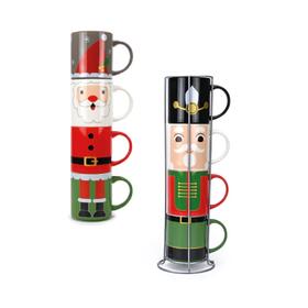 SET 4 TAZZINE NATALE CON ESPOSITORE JUL 