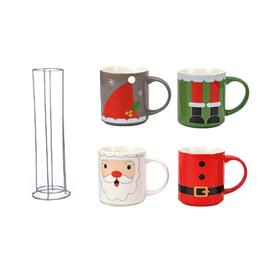 SET 4 TAZZINE NATALE CON ESPOSITORE JUL 