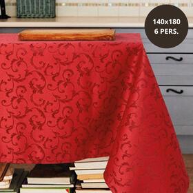 TOVAGLIA NATALE ANTIMACCHIA 6 PERSONE QUEEN BORDEAUX 140*180 