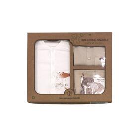 ENSEMBLE DE NAISSANCE 4 PIÈCES : UNE PIÈCE + COMPLET + COUVERTURE EN COTON NG3480 