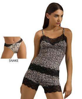 Ensemble femme compos&eacute; d'un haut en bambou, de dentelle et d'une culotte Pura P0848C 