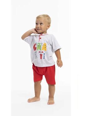 Короткая детская пижама из хлопкового трикотажа Gary P15030 
