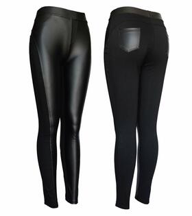 Leggings donna in ecopelle e jersey Gladys PD1570 