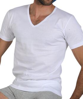 T-shirt uomo in cotone con scavo a V Fragi art. Pierre 