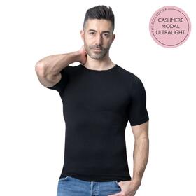 Maglia uomo girocollo a manica corta in cashmere ultralight Prisco Mr Cash 