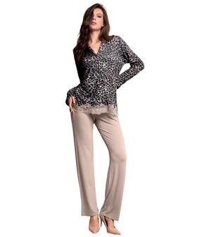 Pigiama donna aperto in viscosa pesante Lormar Seduction SED654462 