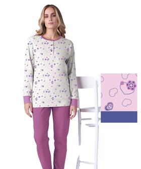 Pigiama donna in jersey di cotone caldo Karelpiu' SK9039 