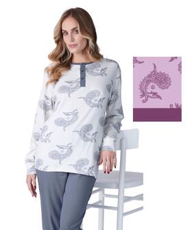 Pigiama donna in jersey di cotone caldo Karelpiu' SK9041 