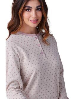 Pigiama donna in caldo jersey di cotone lanato Karelpi&ugrave; SK92691 