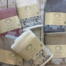 SET 2 ASCIUGAMANI IN COTONE SOPHIE MAISON OMAN 