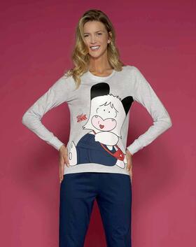 Hello Spank Women&#39;s Long Sleeve Cotton Jersey Pyjamas SPD2647 