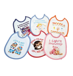 BABY COTTON BIB WITH LACES BAV105 SPIRITUAL BUBABU&#39; 20x24 