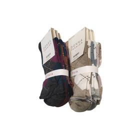 Women's short socks in warm stretch cotton with a pattern. Discover Claudine. 
