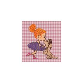 GREMBIULE ASILO BAMBINA SIGGI 33GR4331 RICAMO BALLERINA E CAGNOLINO 