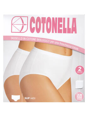 Slip donna midi in cotone elasticizzato Cotonella 8126 ( 2 capi) 