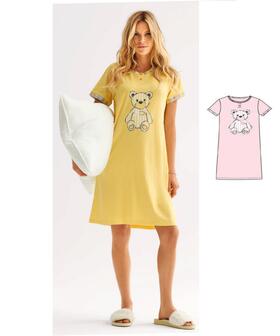 Camicia da notte donna a manica corta in jersey di cotone Infiore Theodore THD632375 