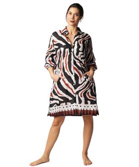 Abito donna manica 3/4 in voile di cotone fantasia Marila art. Turkia 