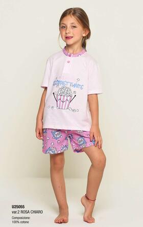 Gary U25055 girls&#39; short cotton jersey pajamas 