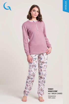 Gary V50021 Women&#39;s Warm Cotton Jersey Seraph Pyjamas 