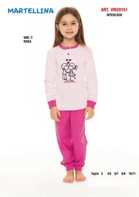 Pigiama da bambina in CALDO cotone Martellina VM20151 