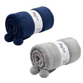 Coperta in pile neonato con pompon Mafer WDD23
&nbsp; 